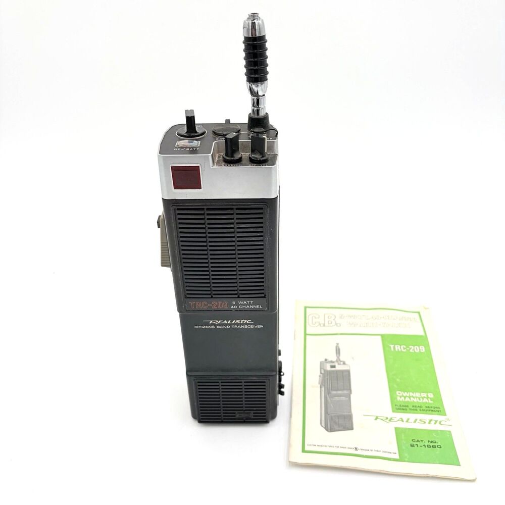 Realistic TRC-209 5W 40 Channel CB Walkie Talkie w/ Manual Parts Repair